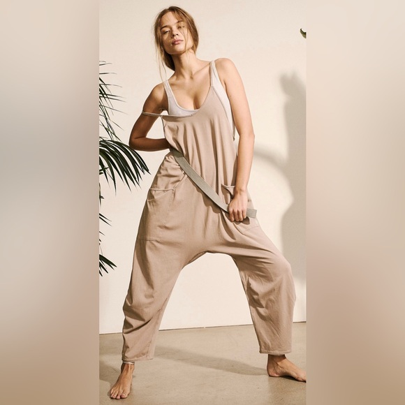 Free People Pants - Free people movement hot shot onesie in mocha latte EUC